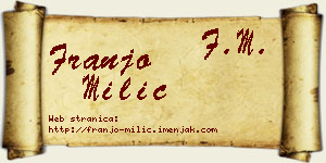 Franjo Milić vizit kartica